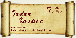 Todor Košpić vizit kartica